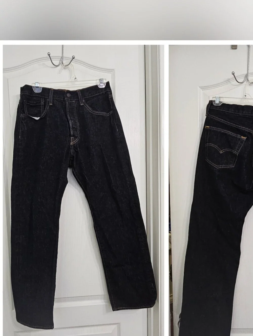 Levi's 501 Straight Men's Jeans - Black with Gold Stitching